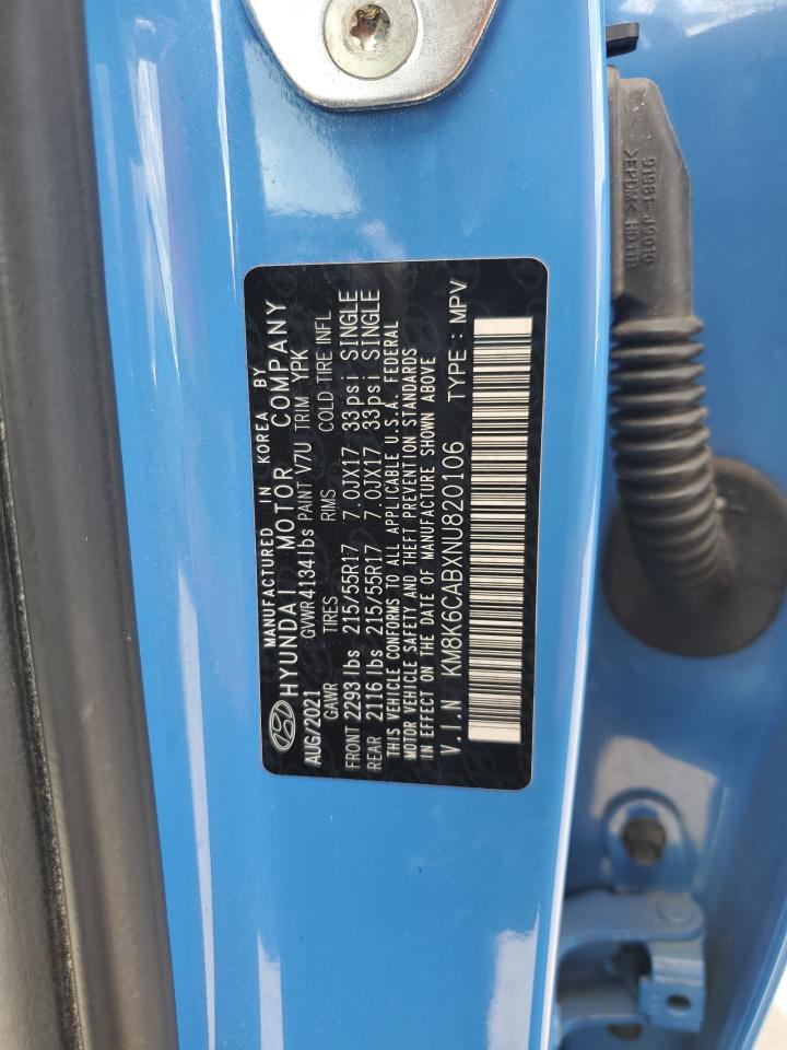 2022 Hyundai Kona Sel VIN: KM8K6CABXNU820106 Lot: 71711505