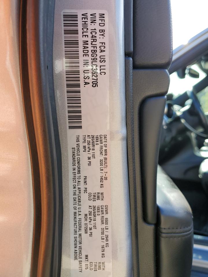 2020 Jeep Grand Cherokee Limited VIN: 1C4RJFBG9LC362705 Lot: 83969515