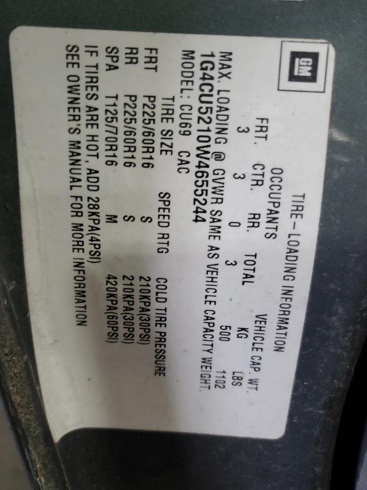 1998 Buick Park Avenue Ultra VIN: 1G4CU5210W4655244 Lot: 71666545