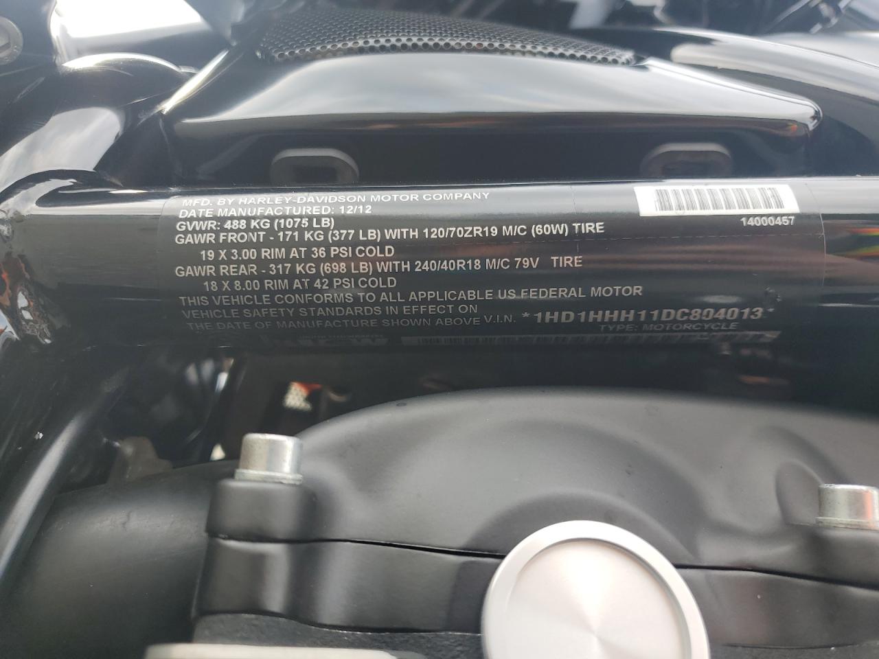 2013 Harley-Davidson Vrscdx Night Rod Special VIN: 1HD1HHH11DC804013 Lot: 81391775