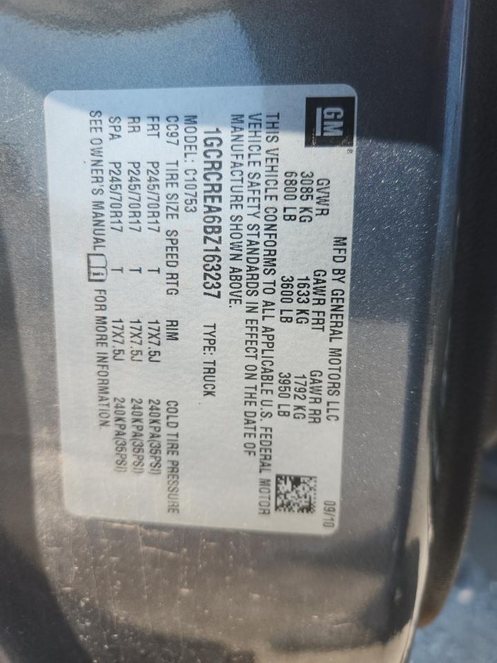 2011 Chevrolet Silverado C1500 Ls VIN: 1GCRCREA6BZ163237 Lot: 80580305