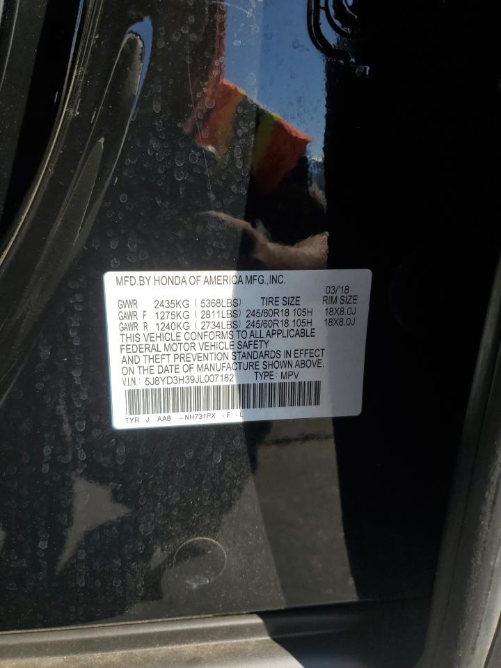 2018 Acura Mdx VIN: 5J8YD3H39JL007182 Lot: 81840205