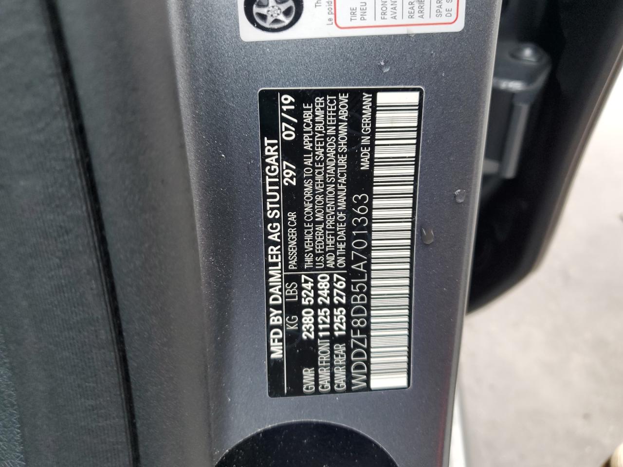 2020 Mercedes-Benz E 350 VIN: WDDZF8DB5LA701363 Lot: 84222745