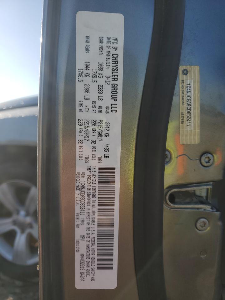 2012 Jeep Compass Latitude VIN: 1C4NJCEA9CD652411 Lot: 81791265