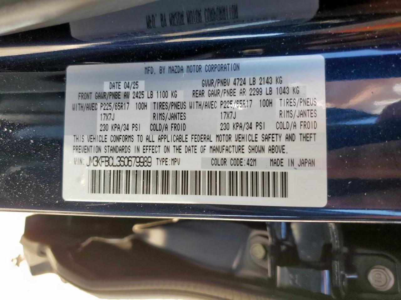 2025 Mazda Cx-5 Preferred VIN: JM3KFBCL3S0679989 Lot: 71994145