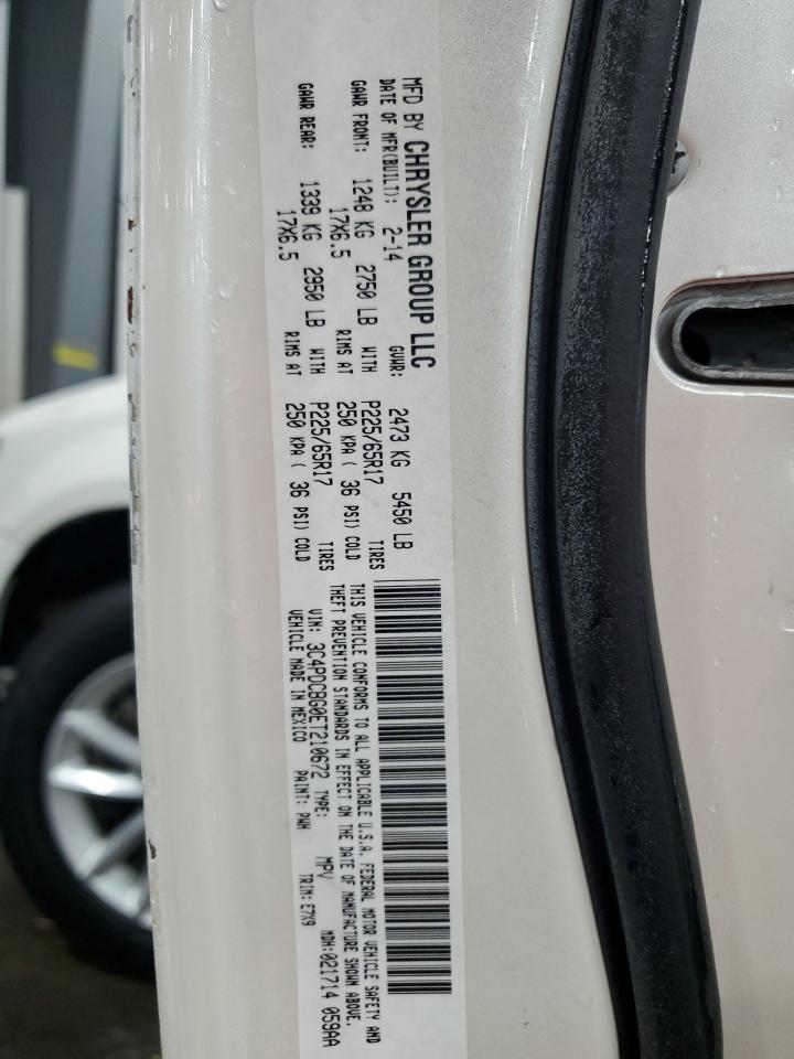 2014 Dodge Journey Sxt VIN: 3C4PDCBG0ET210672 Lot: 84627215