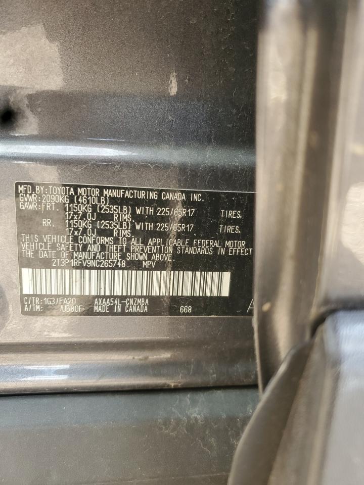 2022 Toyota Rav4 Xle VIN: 2T3P1RFV9NC265748 Lot: 71361995