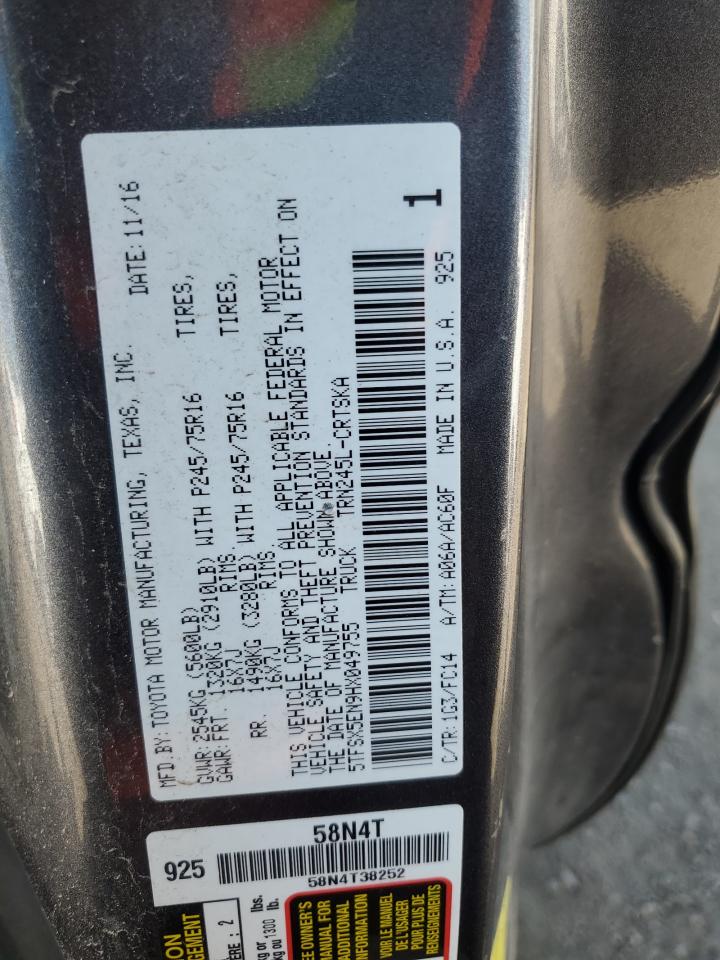 2017 Toyota Tacoma Access Cab VIN: 5TFSX5EN9HX049755 Lot: 71276695