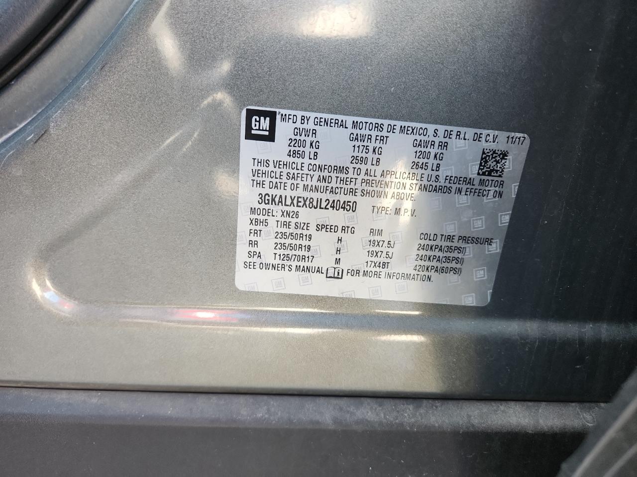 2018 GMC Terrain Denali VIN: 3GKALXEX8JL240450 Lot: 70152245