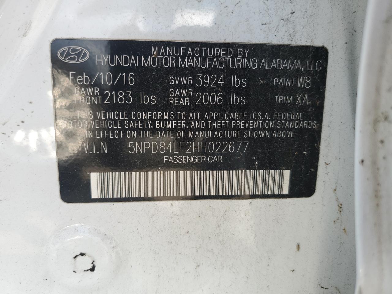 2017 Hyundai Elantra Se VIN: 5NPD84LF2HH022677 Lot: 81258025