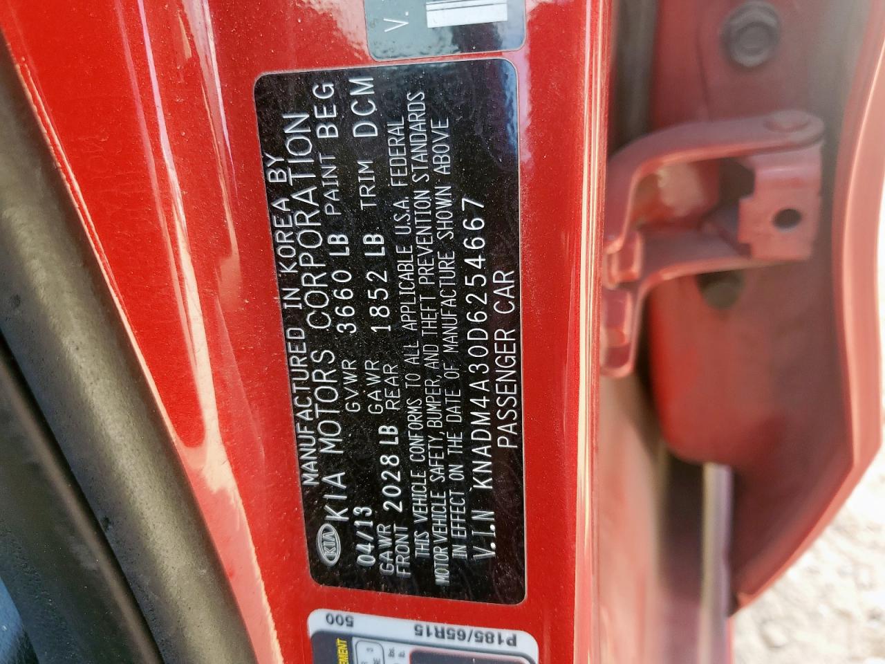 2013 Kia Rio Lx VIN: KNADM4A30D6254667 Lot: 81386305