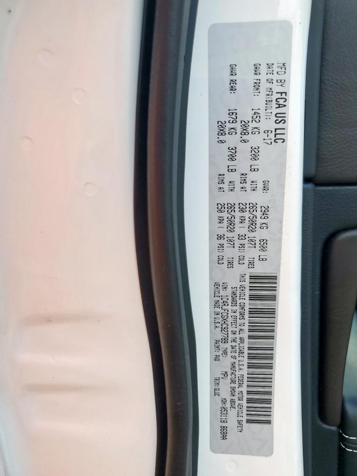 2017 Jeep Grand Cherokee Overland VIN: 1C4RJFCGXHC927789 Lot: 83878315