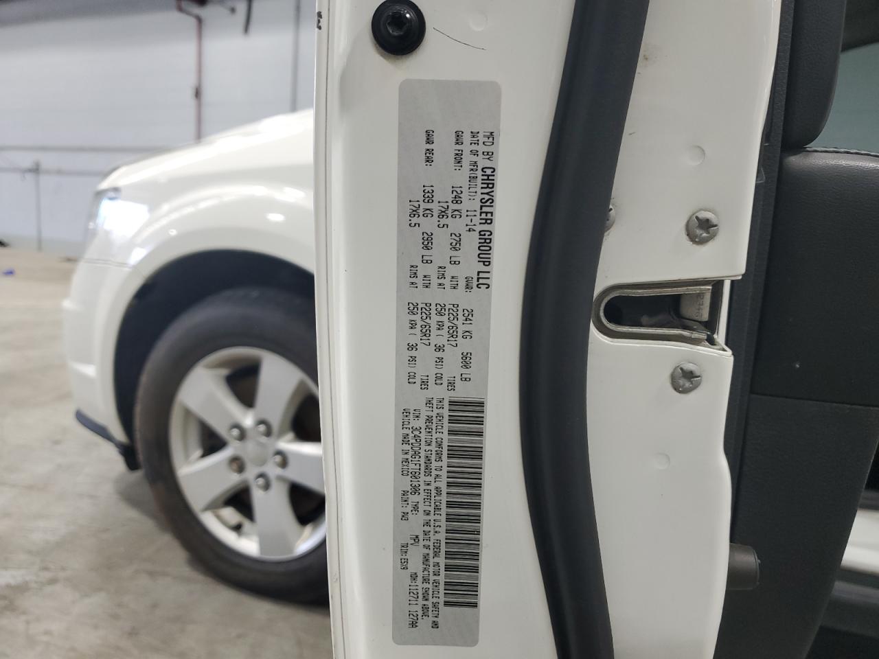 2015 Dodge Journey Se VIN: 3C4PDDAG1FT601306 Lot: 81583495