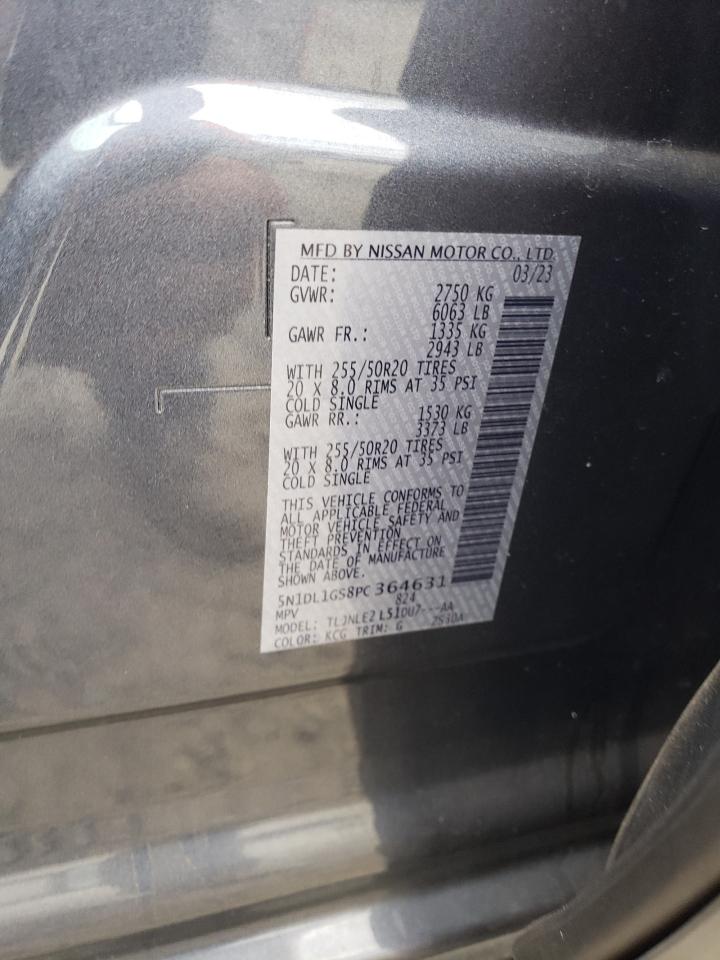 2023 Infiniti Qx60 Sensory VIN: 5N1DL1GS8PC364631 Lot: 81650205