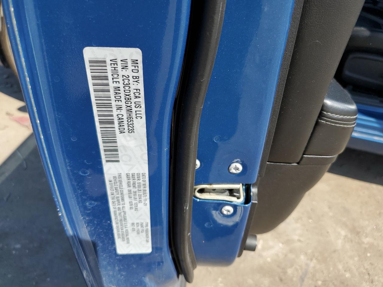 2021 Dodge Charger Sxt VIN: 2C3CDXBGXMH653235 Lot: 81485675