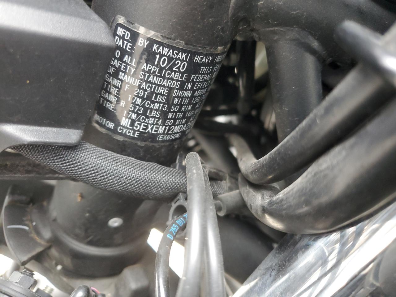 2021 Kawasaki Ex650 M VIN: ML5EXEM12MDA28041 Lot: 80117465