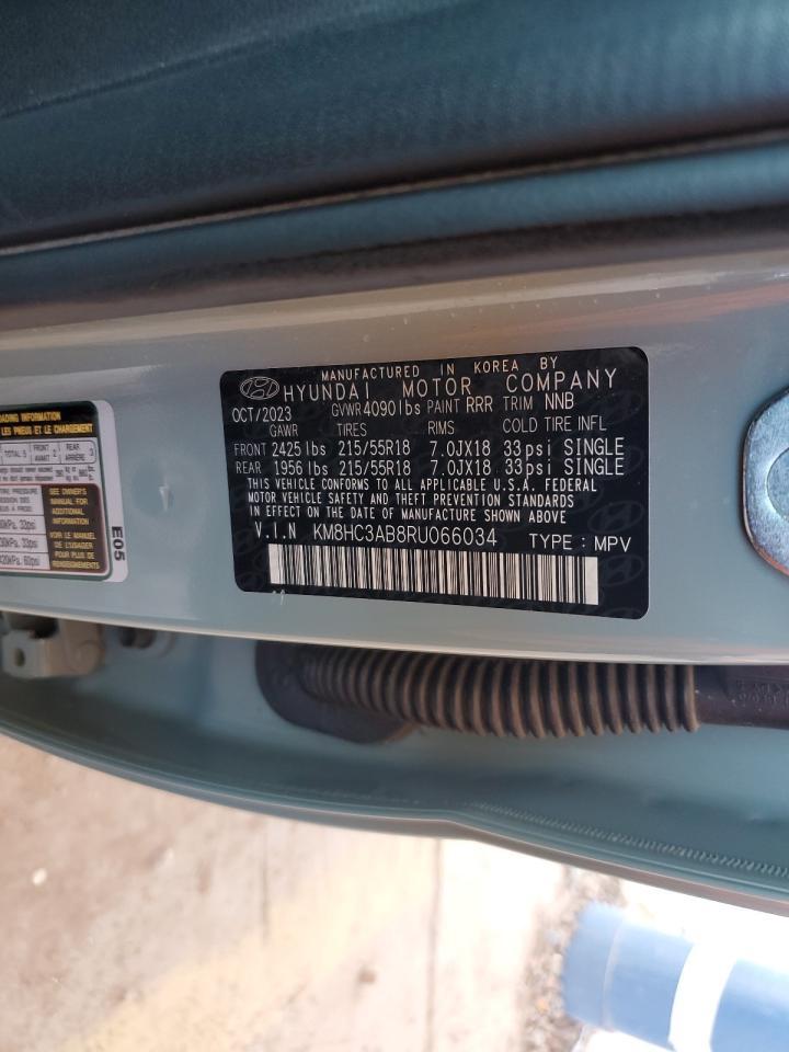 2024 Hyundai Kona Sel VIN: KM8HC3AB8RU066034 Lot: 80984705