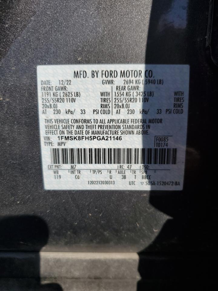 2023 Ford Explorer Limited VIN: 1FMSK8FH5PGA21146 Lot: 84456685