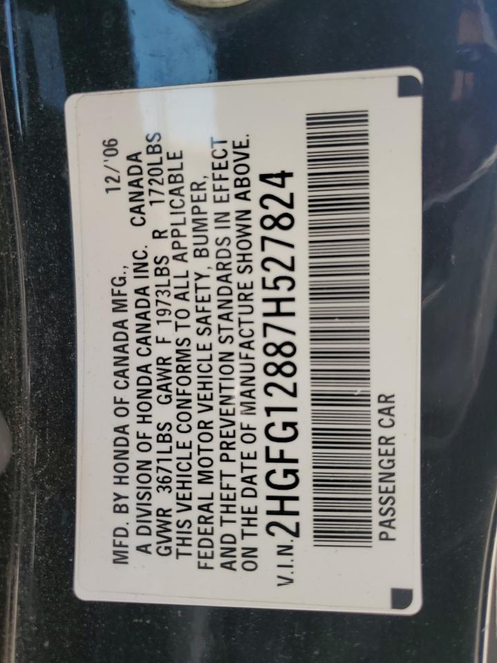 2007 Honda Civic Ex VIN: 2HGFG12887H527824 Lot: 81272745