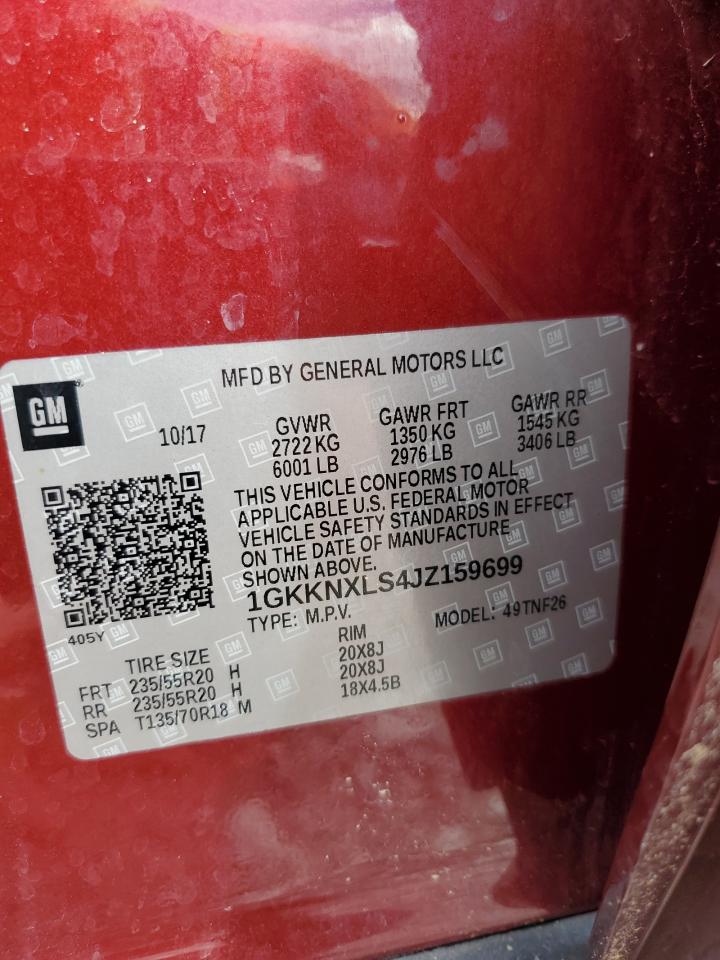 2018 GMC Acadia Denali VIN: 1GKKNXLS4JZ159699 Lot: 82087285