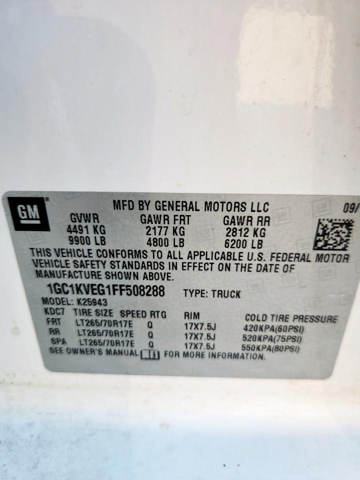 2015 Chevrolet Silverado K2500 Heavy Duty Lt VIN: 1GC1KVEG1FF508288 Lot: 80897995