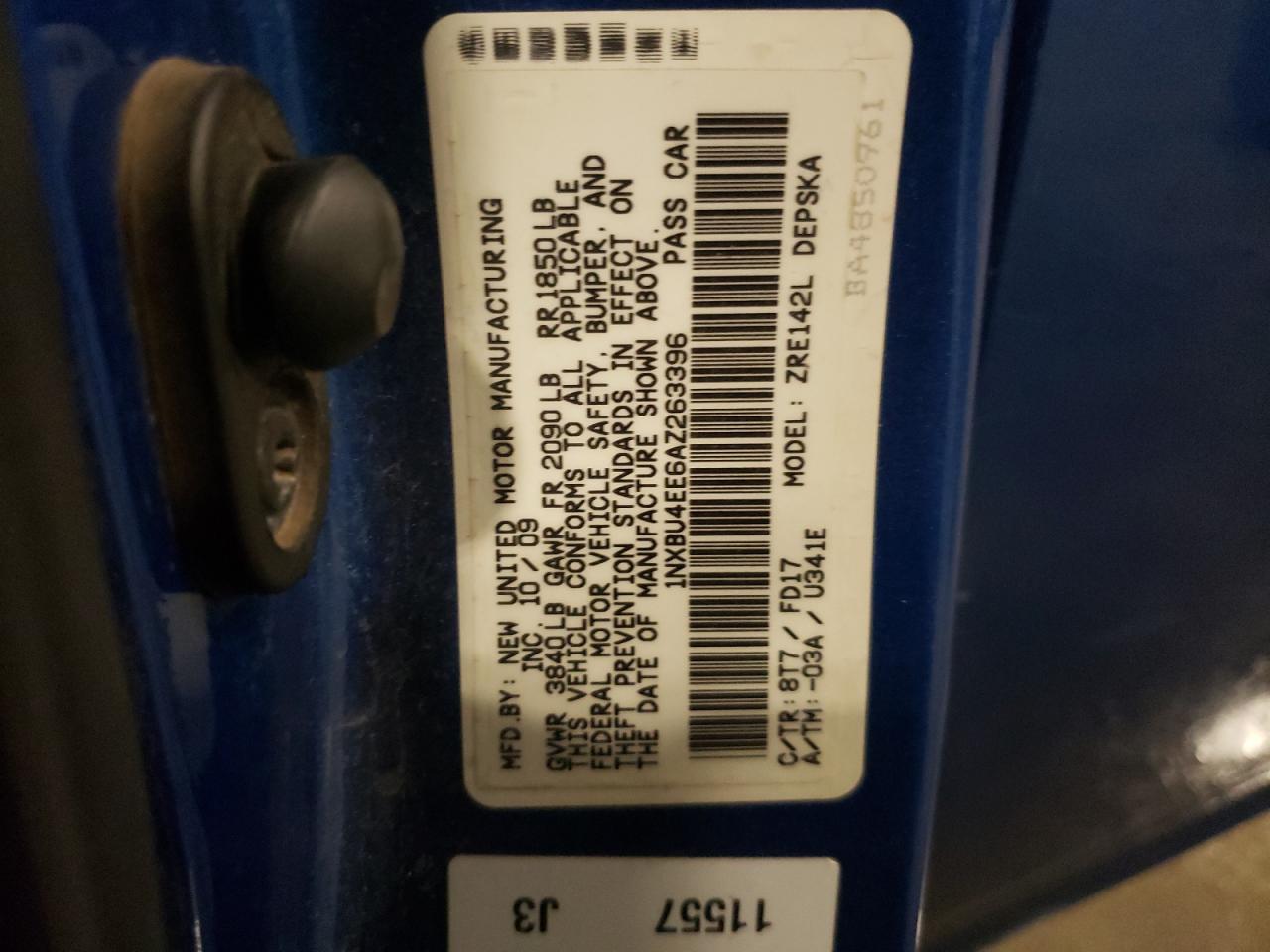 2010 Toyota Corolla Base VIN: 1NXBU4EE6AZ263396 Lot: 81823315