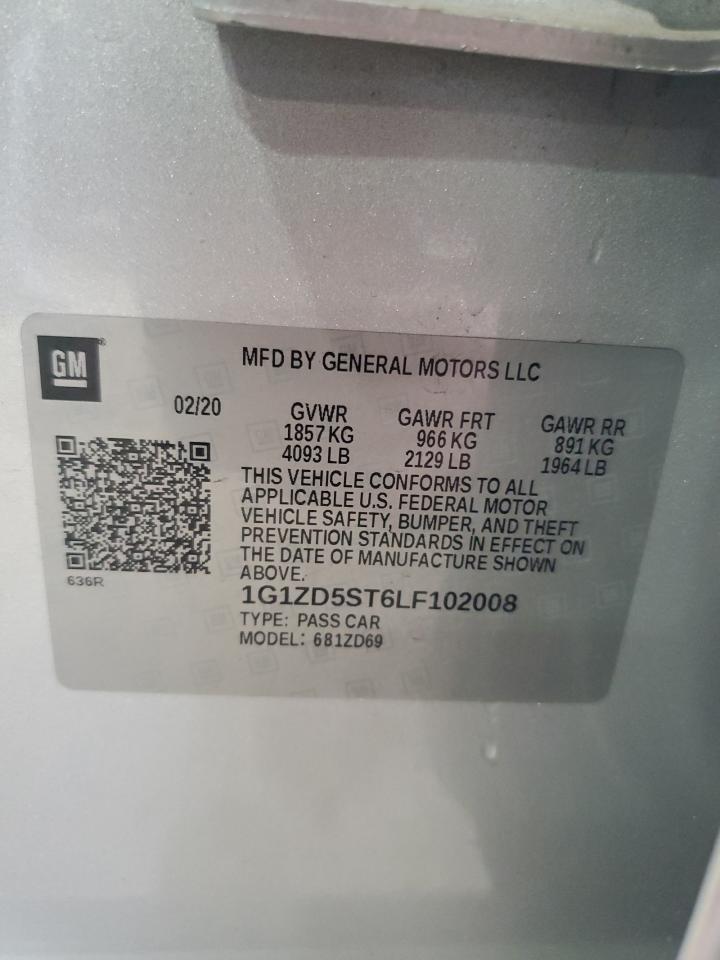 2020 Chevrolet Malibu Lt VIN: 1G1ZD5ST6LF102008 Lot: 82160085