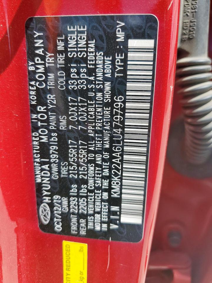 2020 Hyundai Kona Sel VIN: KM8K22AA6LU479796 Lot: 81677375