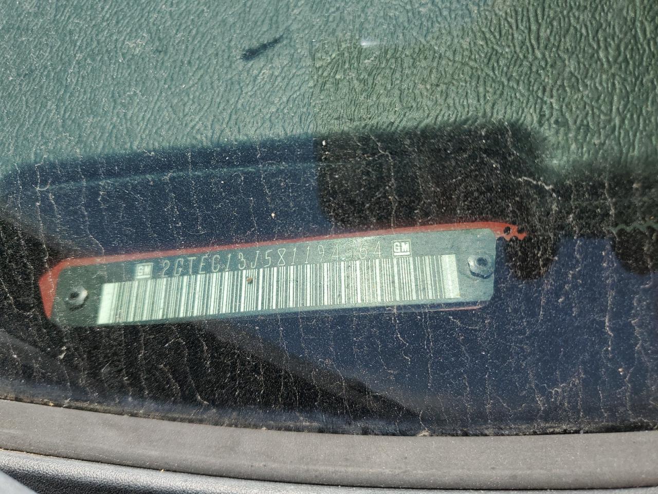2008 GMC Sierra C1500 VIN: 2GTEC13J581194564 Lot: 80607805