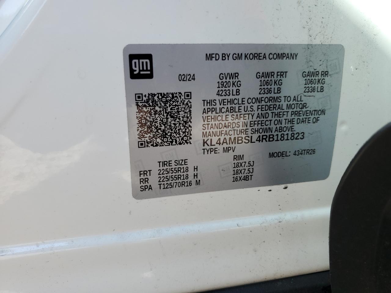 2024 Buick Encore Gx Preferred VIN: KL4AMBSL4RB181823 Lot: 83845925