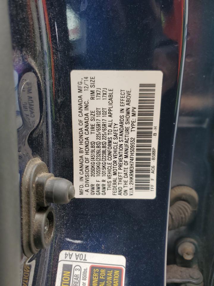 2015 Honda Cr-V Exl VIN: 2HKRM3H74FH509552 Lot: 84725645