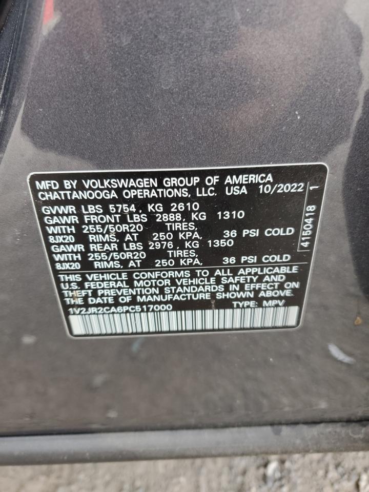 2023 Volkswagen Atlas Se VIN: 1V2JR2CA6PC517000 Lot: 80872805