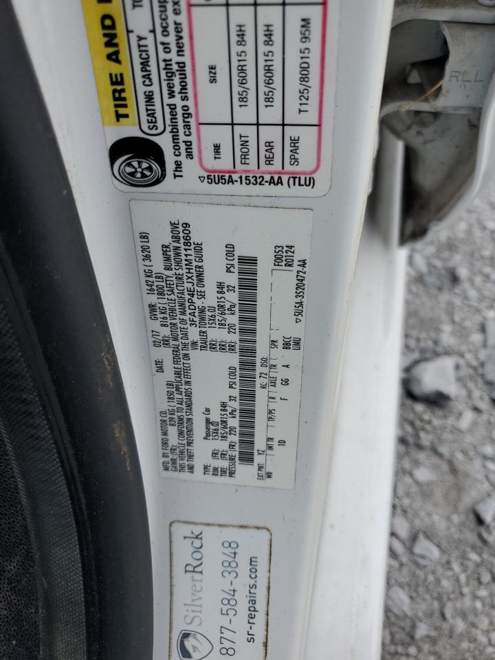 2017 Ford Fiesta Se VIN: 3FADP4EJXHM118609 Lot: 80678405