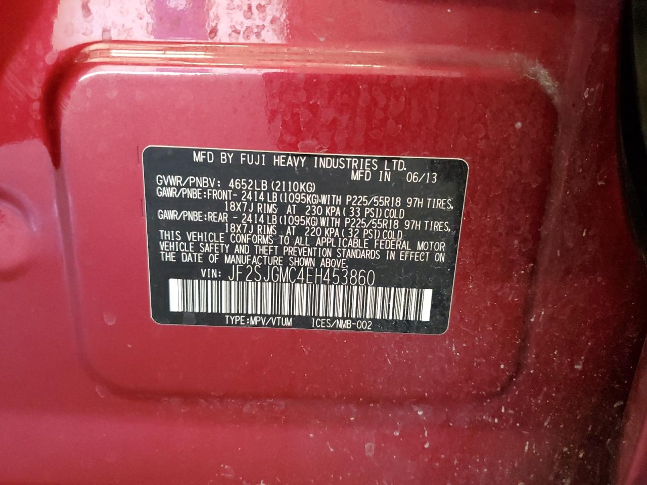 2014 Subaru Forester 2.0Xt Touring VIN: JF2SJGMC4EH453860 Lot: 81526865