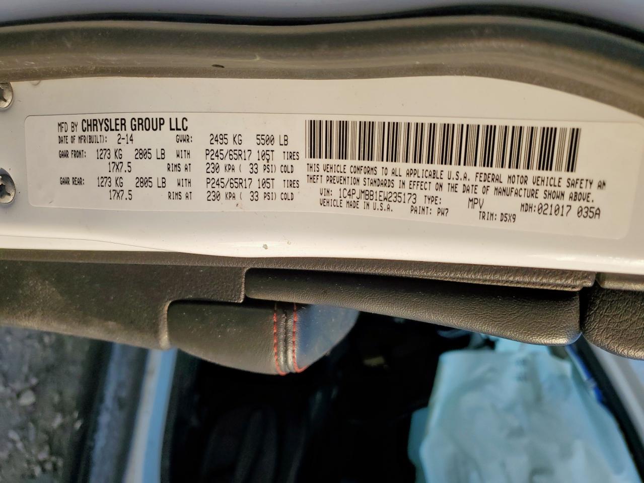 2014 Jeep Cherokee Trailhawk VIN: 1C4PJMBB1EW235173 Lot: 81557235