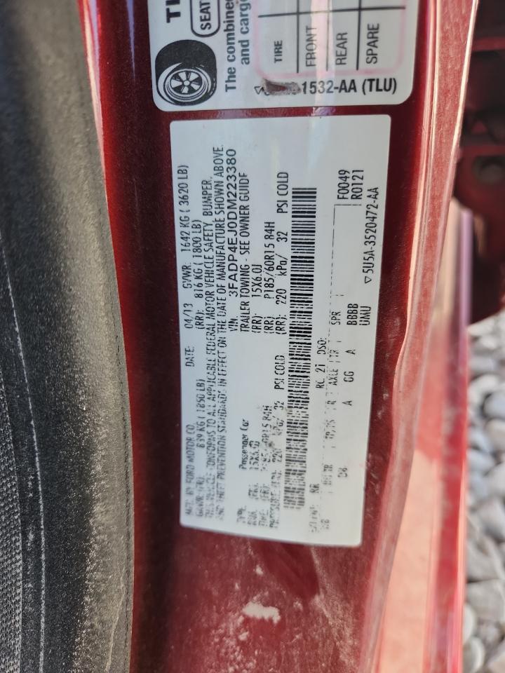 2013 Ford Fiesta Se VIN: 3FADP4EJ0DM223380 Lot: 80482525