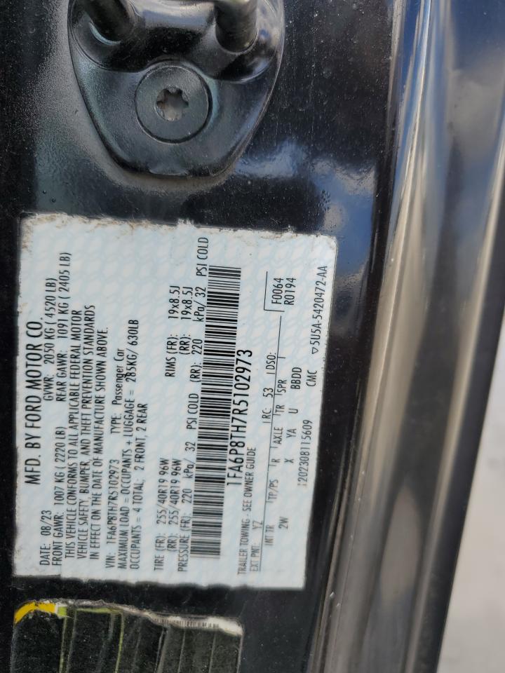 2024 Ford Mustang VIN: 1FA6P8TH7R5102973 Lot: 83785375