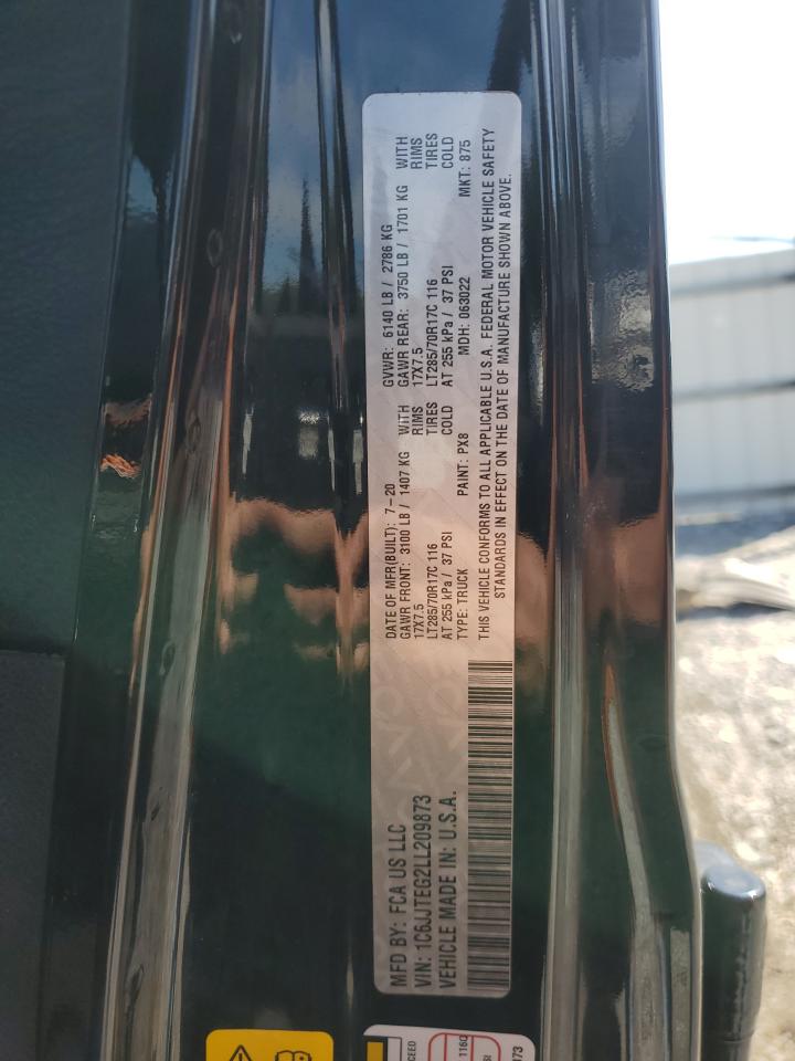 2020 Jeep Gladiator Mojave VIN: 1C6JJTEG2LL209873 Lot: 84403625