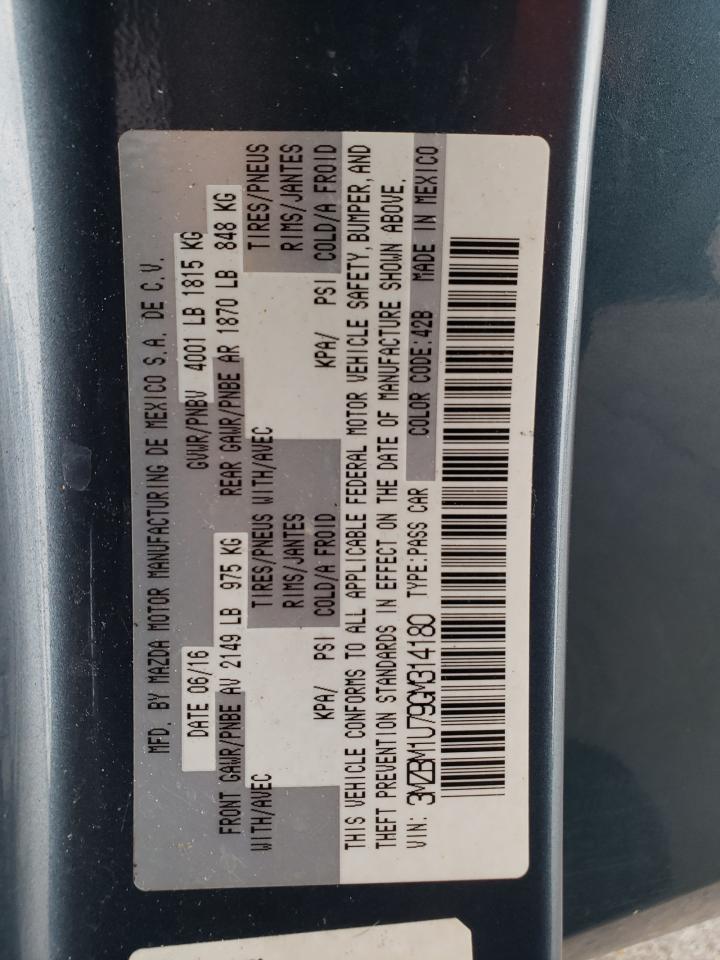 2016 Mazda 3 Sport VIN: 3MZBM1U79GM314180 Lot: 71910975