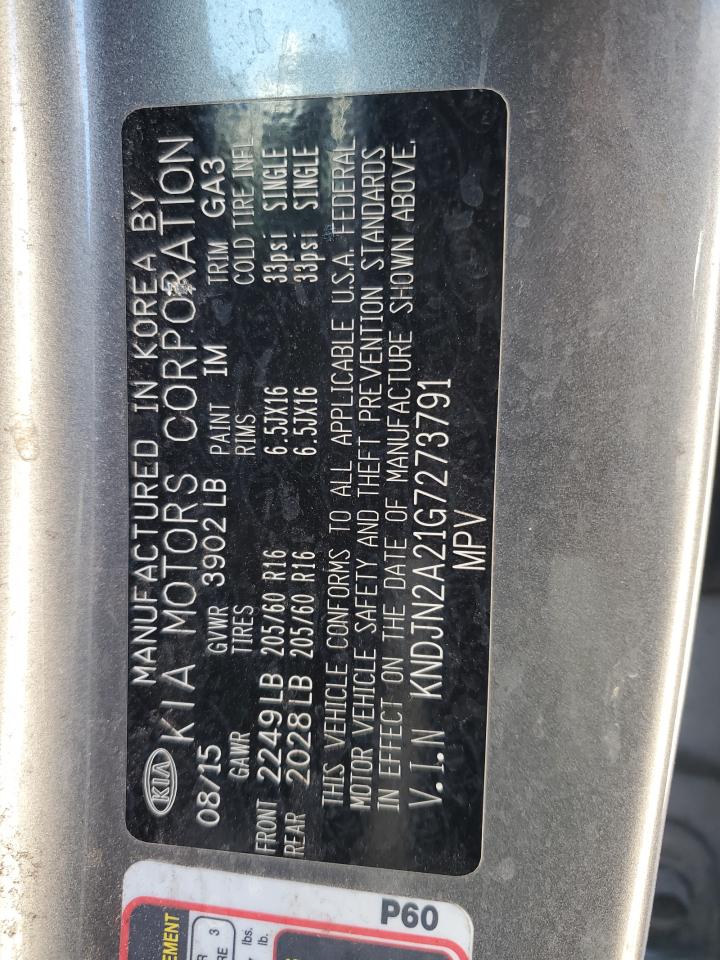 2016 Kia Soul VIN: KNDJN2A21G7273791 Lot: 81475175