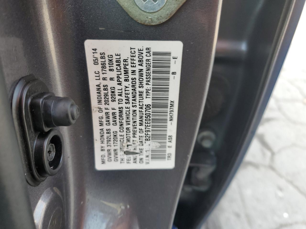 2014 Honda Civic Exl VIN: 19XFB2F97EE050706 Lot: 80815015