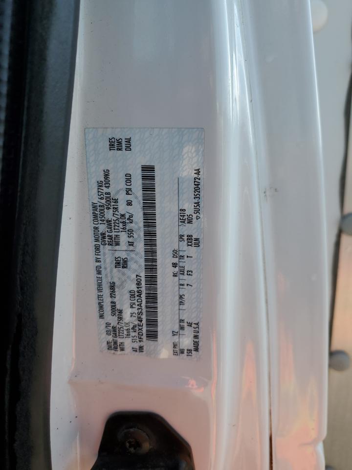 2010 Ford Econoline E450 Super Duty Cutaway Van VIN: 1FDXE4FS3ADA61607 Lot: 81303655