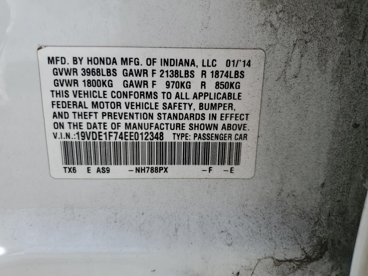 2014 Acura Ilx 20 Tech VIN: 19VDE1F74EE012348 Lot: 81836925