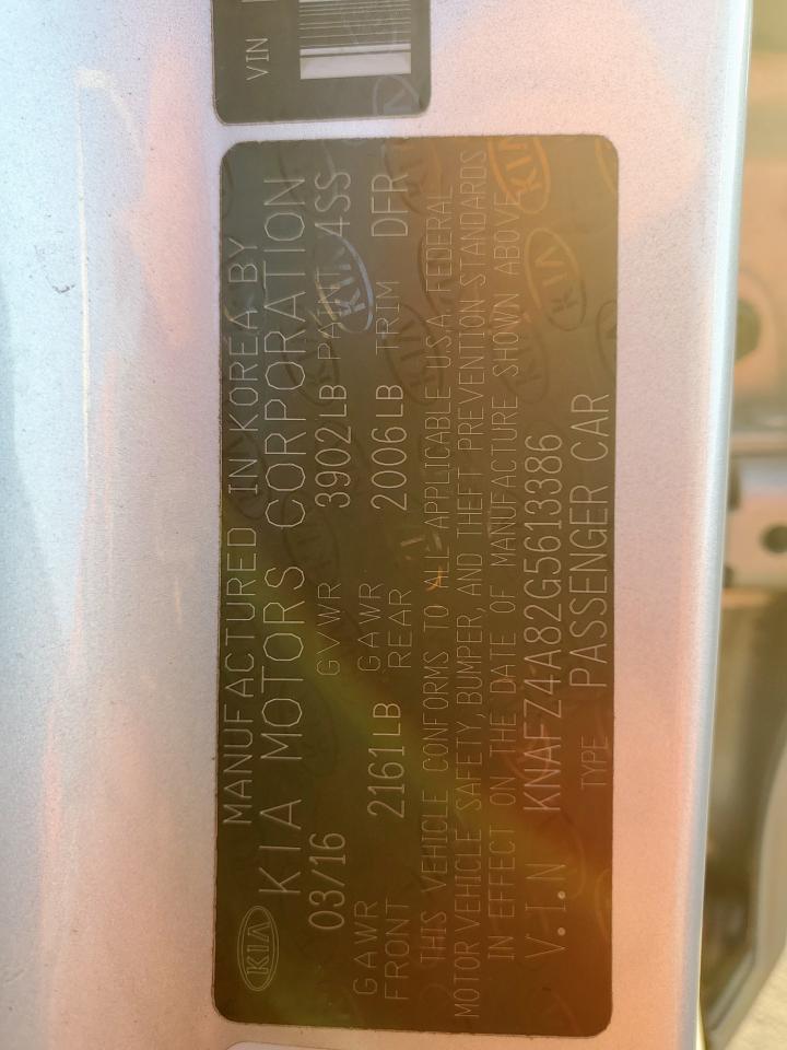 2016 Kia Forte Ex VIN: KNAFZ4A82G5613386 Lot: 80349115