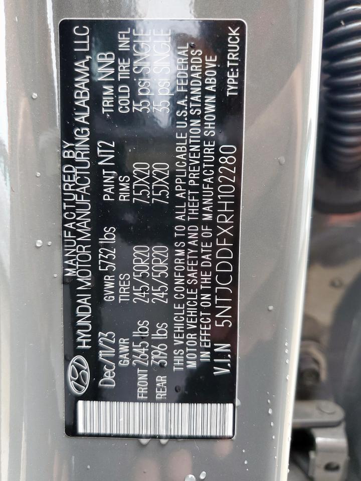 2024 Hyundai Santa Cruz Night VIN: 5NTJCDDFXRH102280 Lot: 81524065