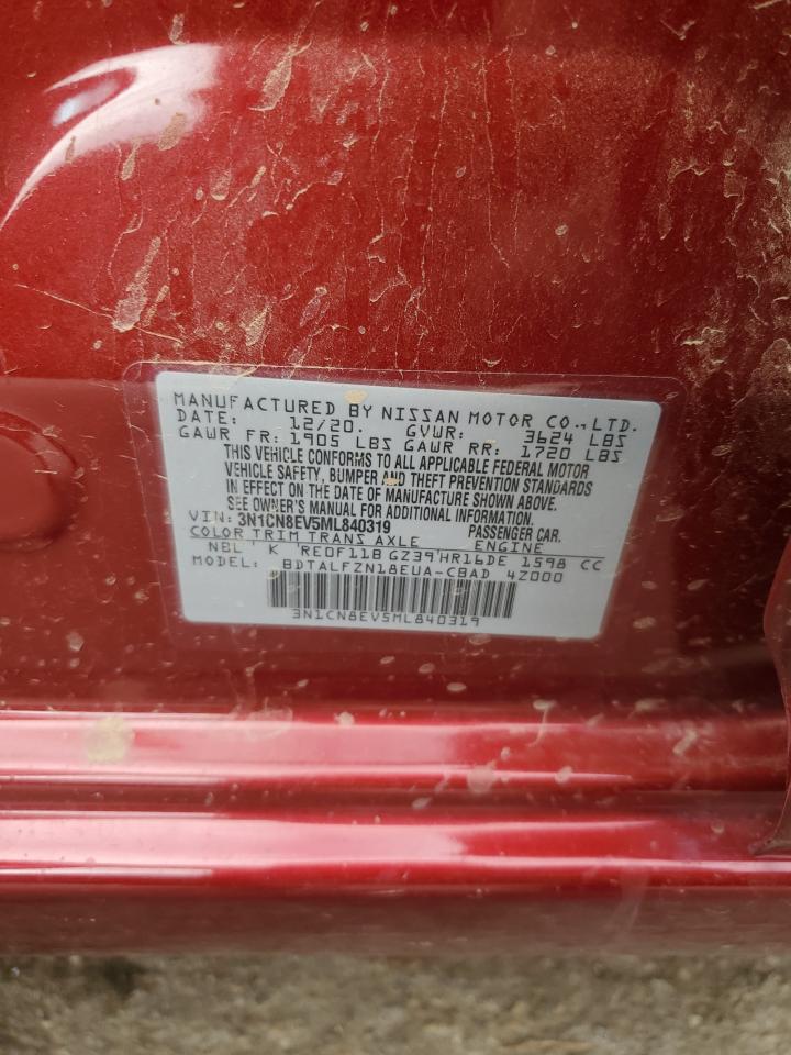 2021 Nissan Versa Sv VIN: 3N1CN8EV5ML840319 Lot: 83981015