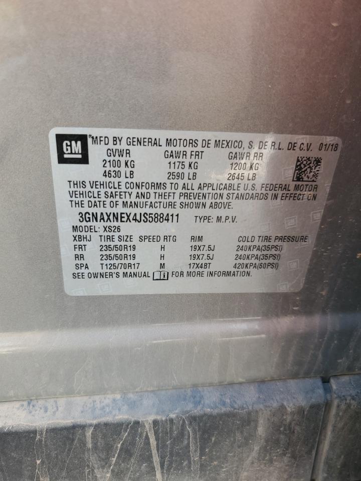 2018 Chevrolet Equinox Premier VIN: 3GNAXNEX4JS588411 Lot: 70006205