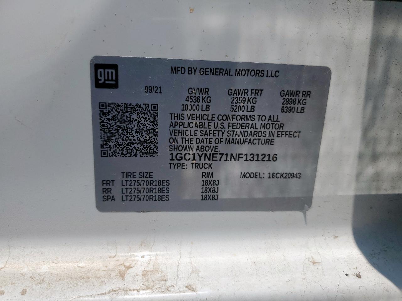 2022 Chevrolet Silverado K2500 Heavy Duty Lt VIN: 1GC1YNE71NF131216 Lot: 71861885