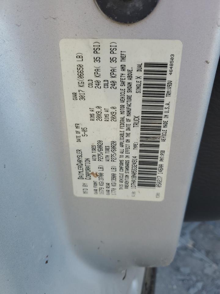 2005 Dodge Ram 1500 St VIN: 1D7HA18N05S324914 Lot: 81325715