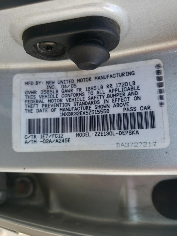 2005 Toyota Corolla Ce VIN: 1NXBR32EX5Z515558 Lot: 80058455